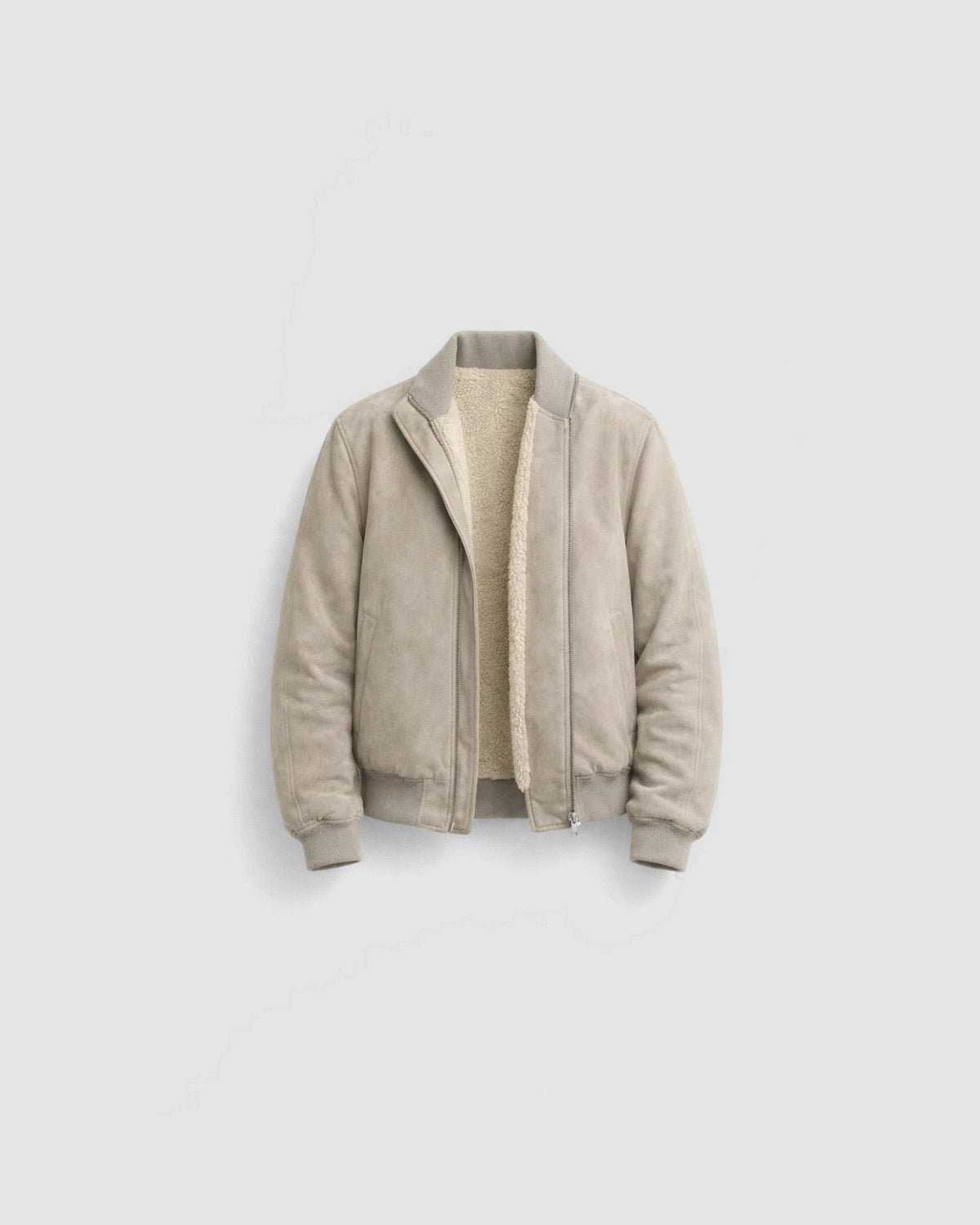 Herren Blouson mit Reißverschluss, hüftlang in Beige