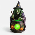 Hexenkessel-Harz-Tischlampe mit Neongrünem LED