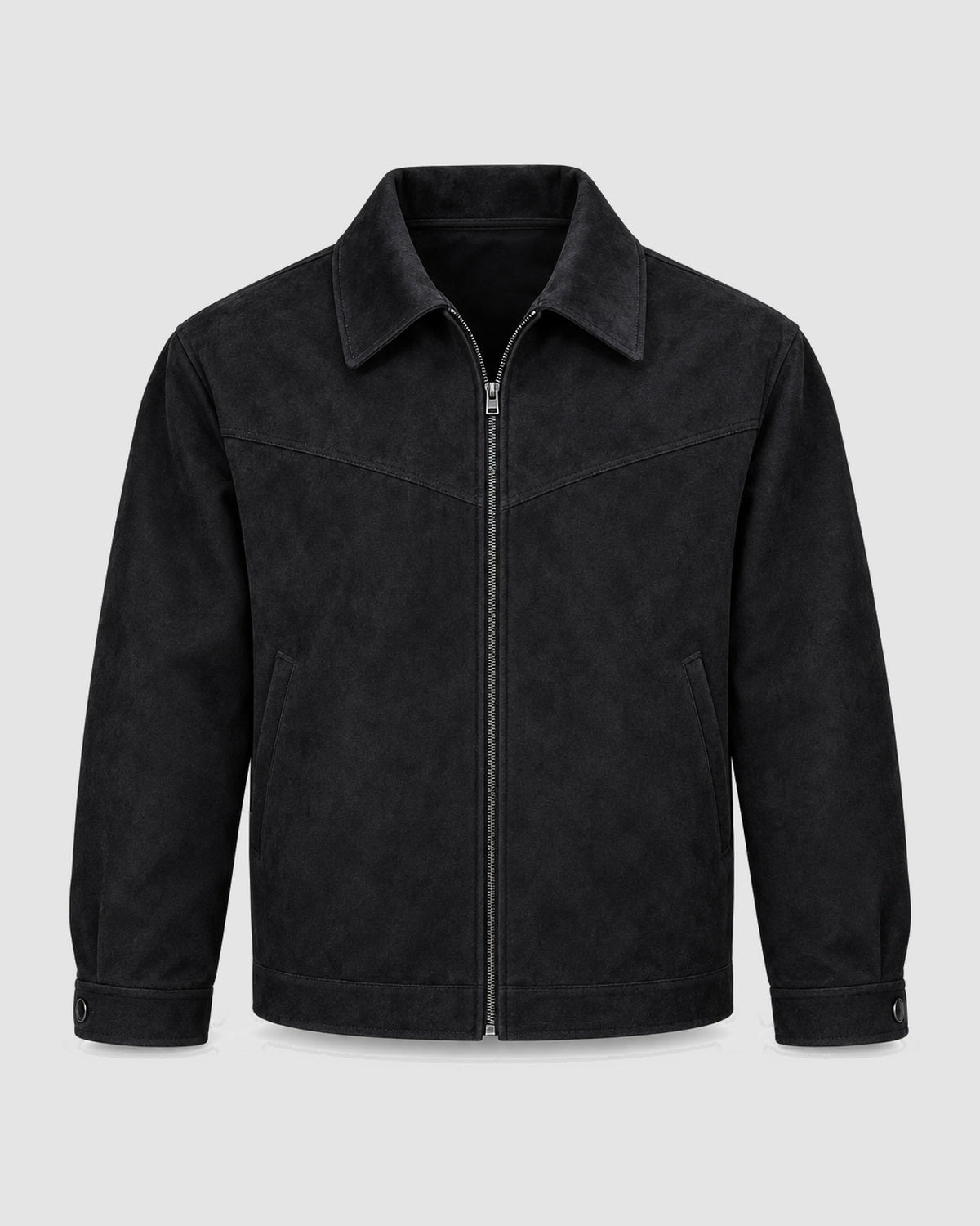 Herren Kurzjacke in Veloursleder-Optik mit Umlegekragen, Bild 2