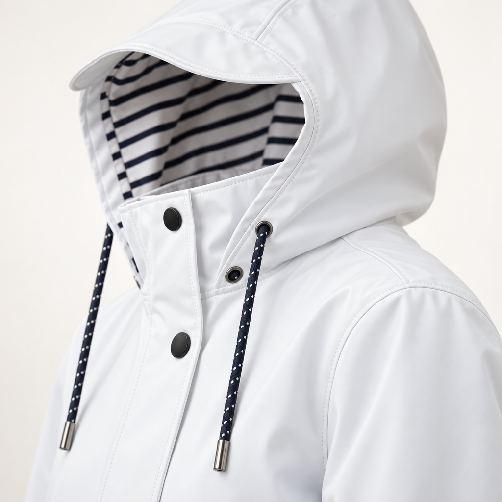 Damen Leichte Kapuzenjacke mit gestreiftem Futter