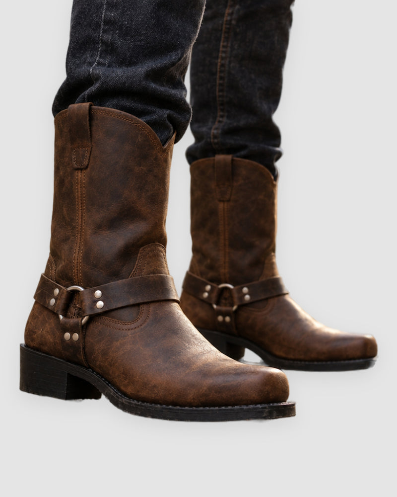 Herren Westernstiefel mit Riemen und Metalldetails, Bild 3