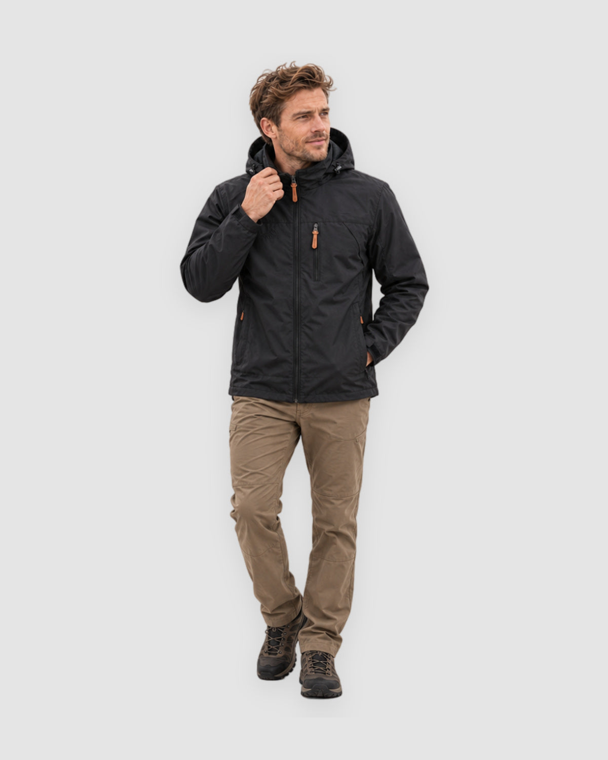 Herren Wanderjacke wasserdicht und winddicht mit Taschen, Bild 3