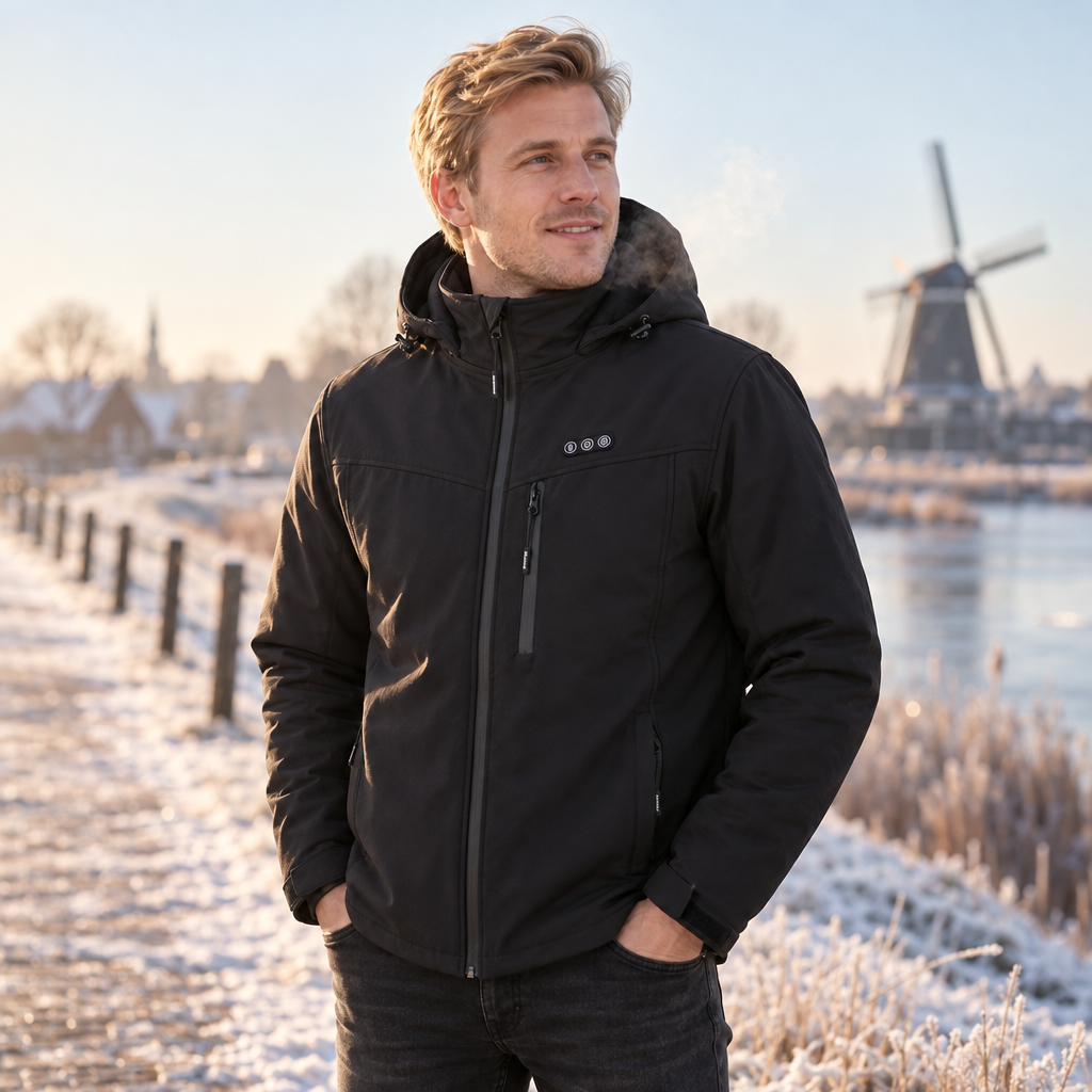 Herren Heizjacke mit 8 Wärmezonen – Powerbank-kompatibel