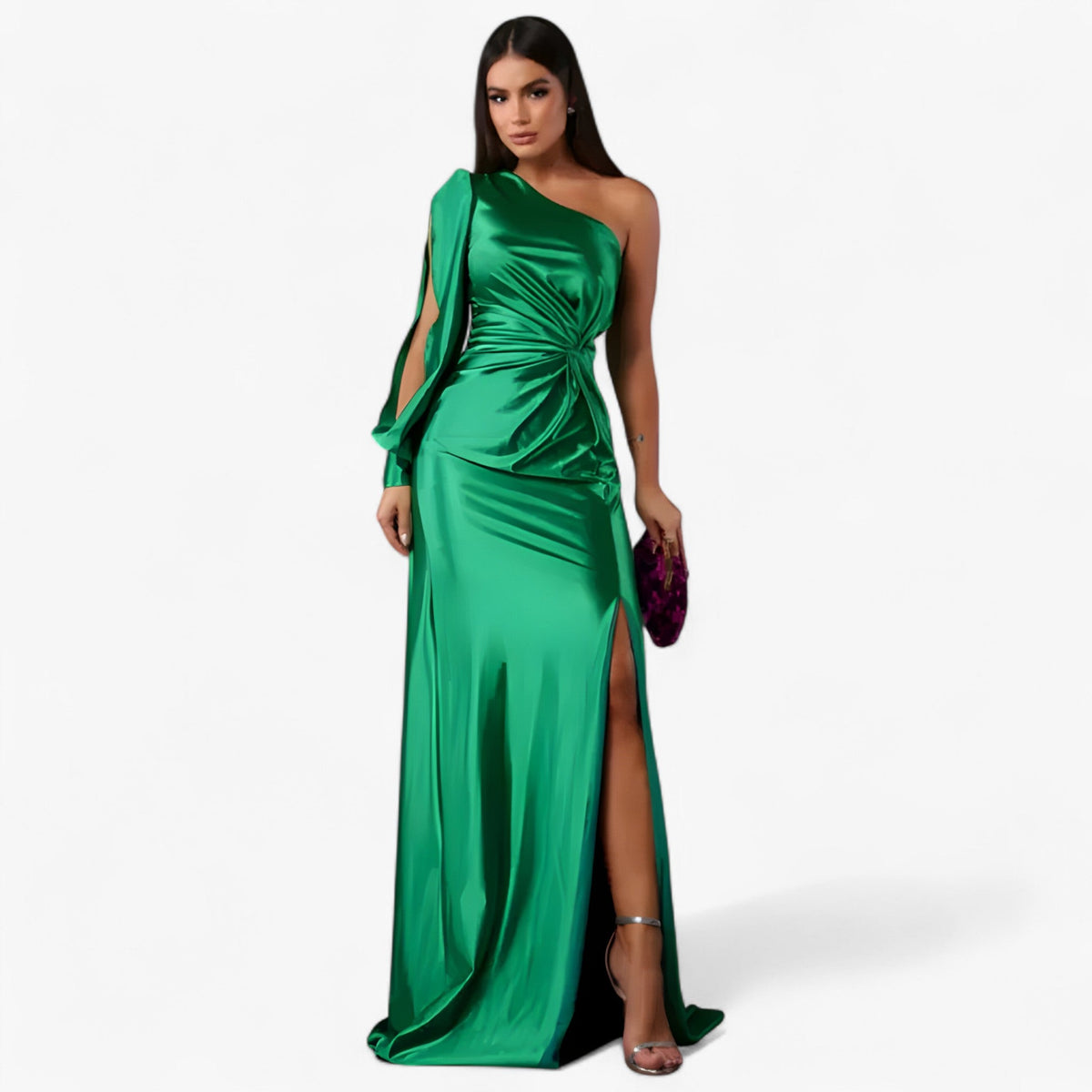 Damen Midikleid Satin