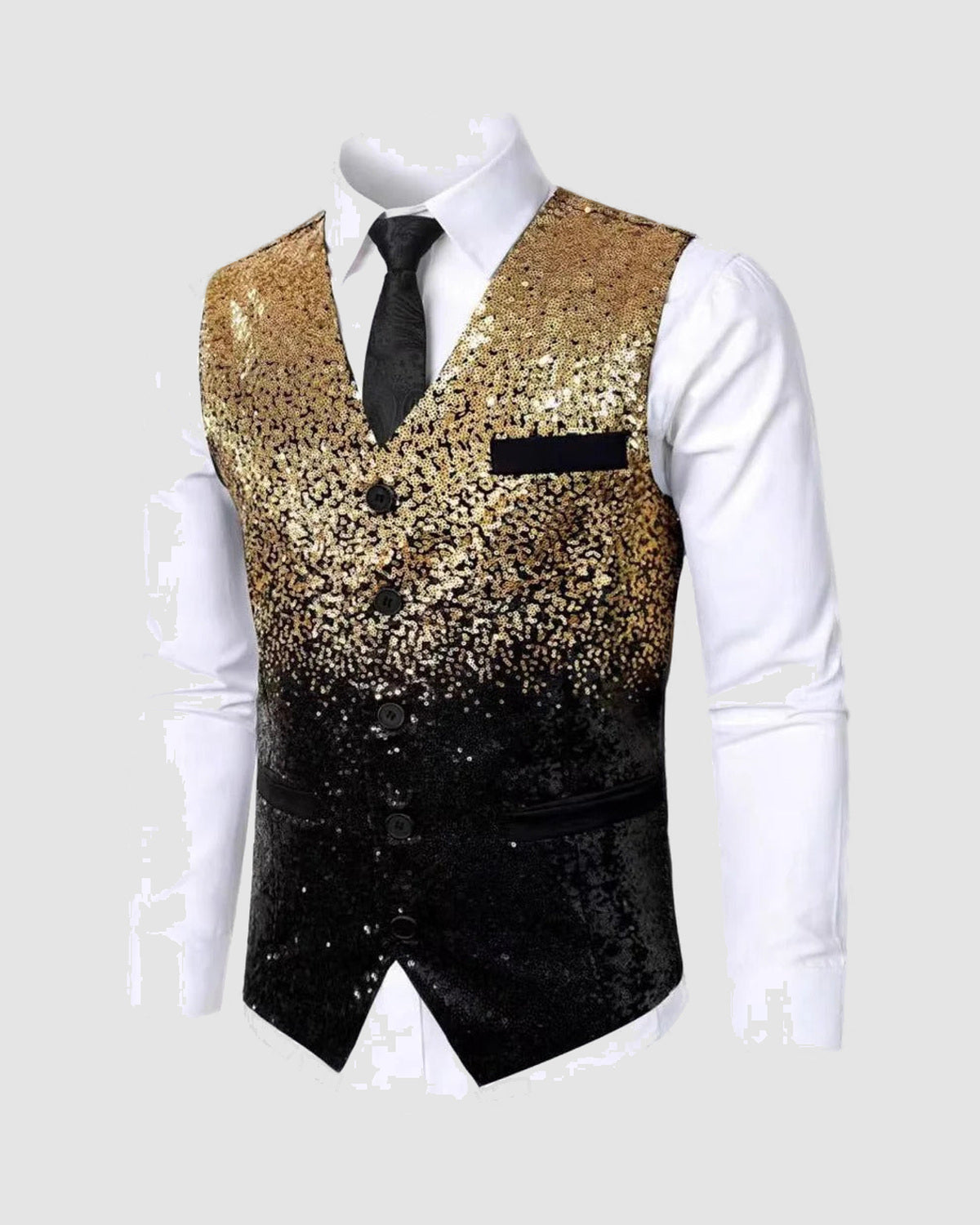 Herren Weste mit Glitzer und Satin-Revers, Bild 5