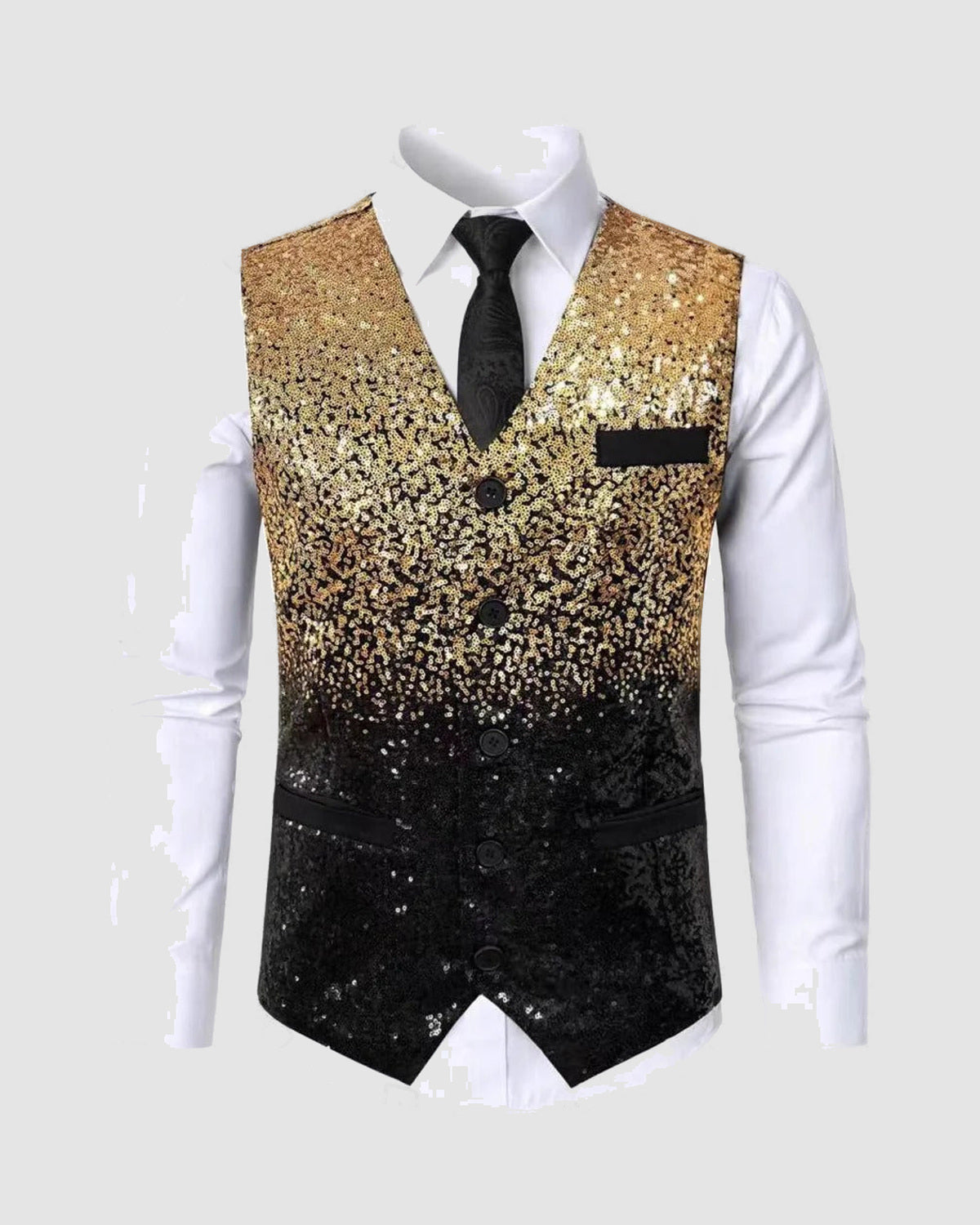 Herren Weste mit Glitzer und Satin-Revers, Bild 2