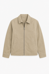 Herren-Übergangsjacke mit Reißverschluss, klassischem Kragen und lockerer Passform