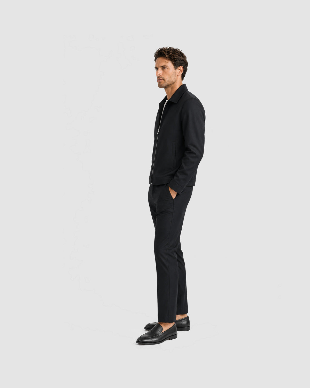 Herren Übergangsjacke mit Kragen – Schwarz, Bild 6
