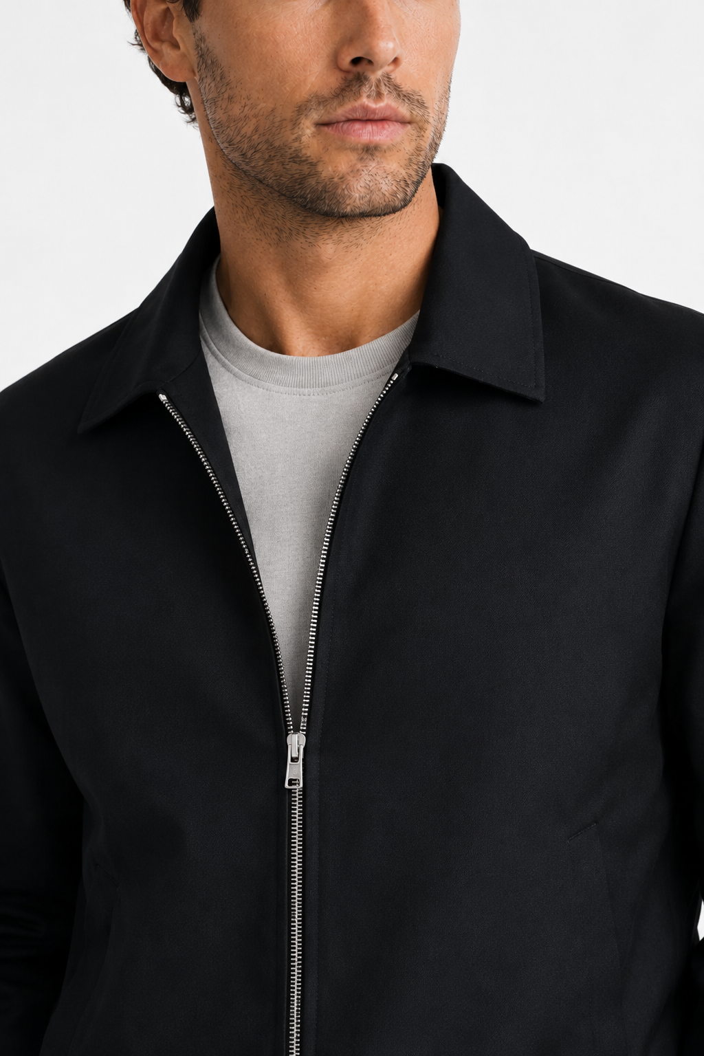 Herren-Übergangsjacke mit klassischem Kragen und lockerer Passform