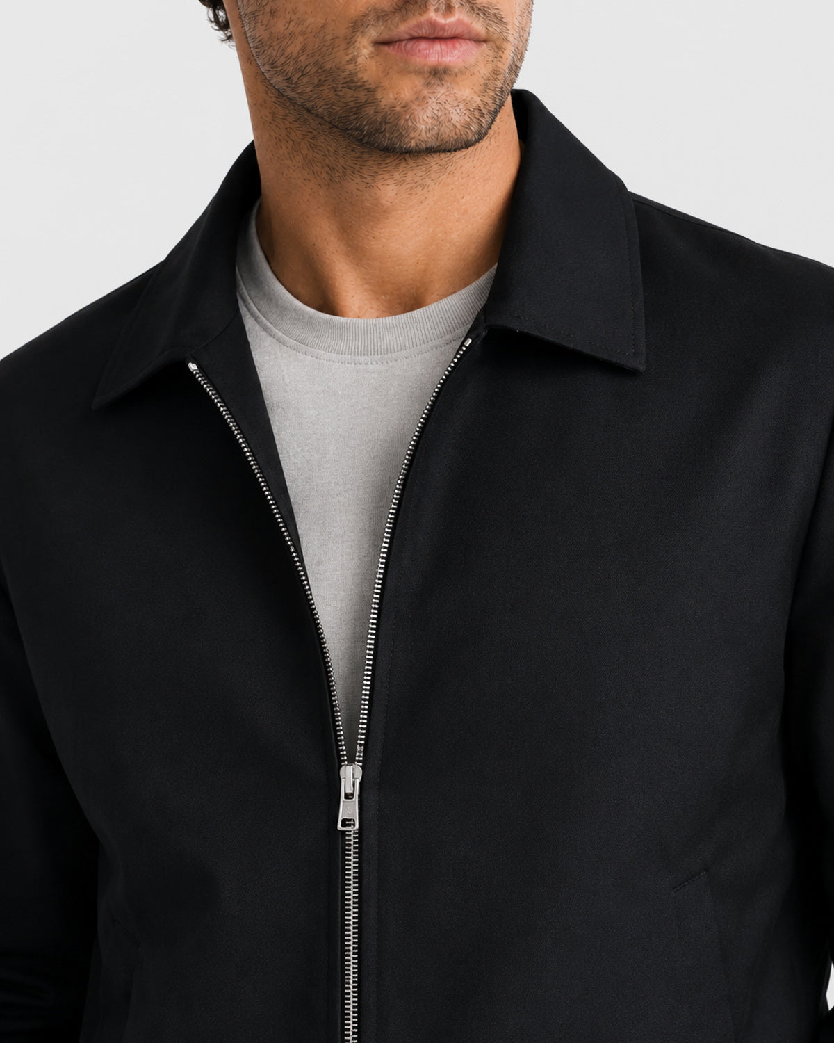 Herren Übergangsjacke mit Kragen – Schwarz, Bild 7