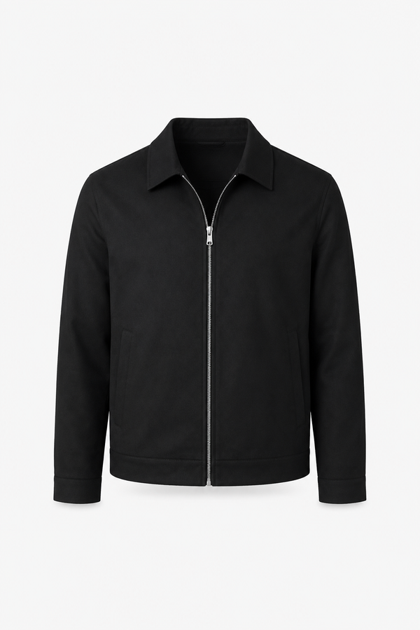 Herren-Übergangsjacke mit klassischem Kragen und lockerer Passform