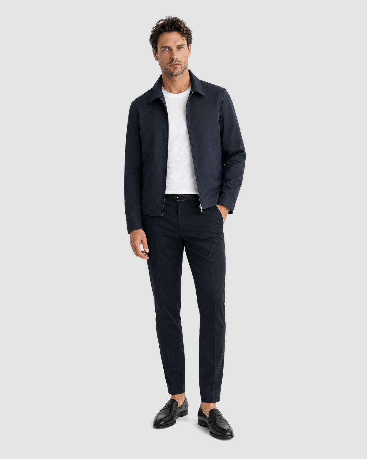 Herren Übergangsjacke mit Kragen – Dunkelblau, Bild 3