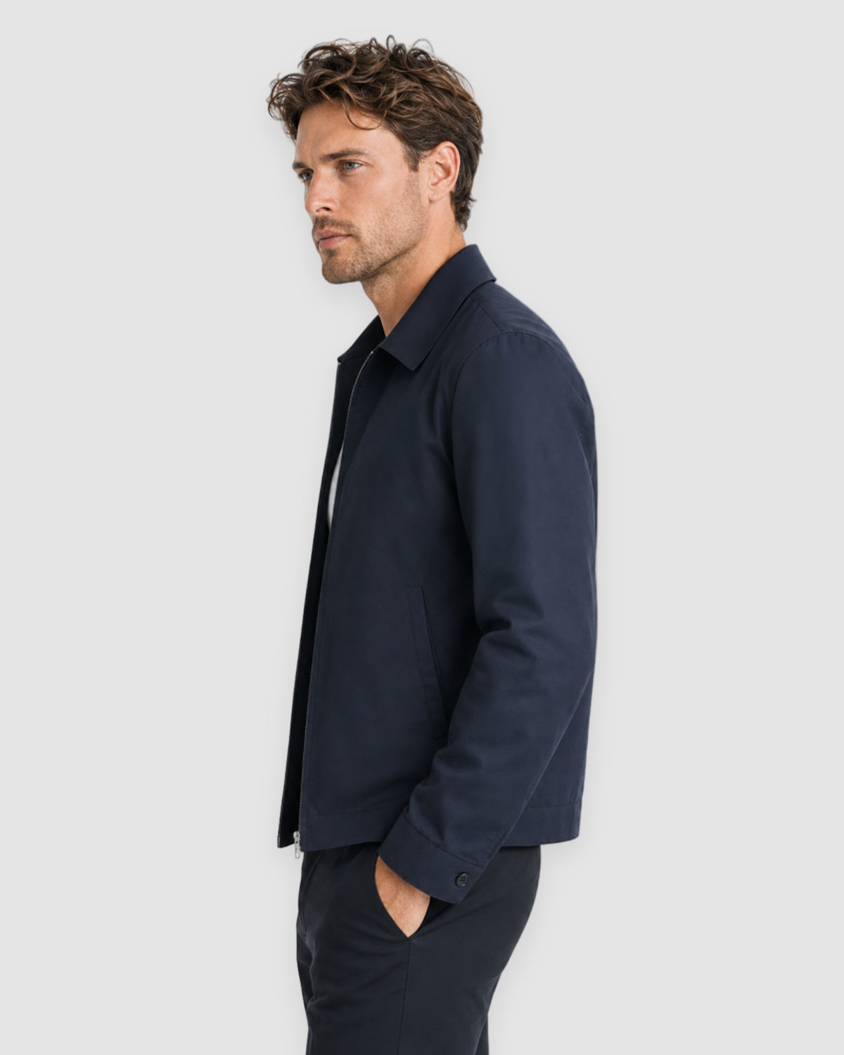 Herren Übergangsjacke mit Kragen – Dunkelblau, Bild 5