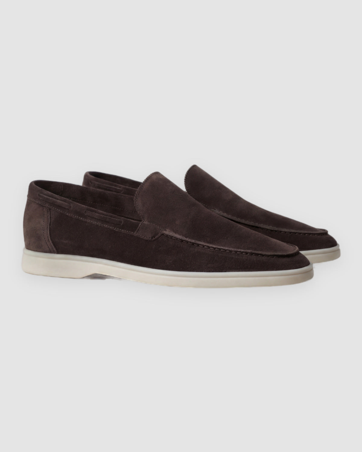 Herren Mokassins aus Wildleder, Slip-On in Dunkelbraun