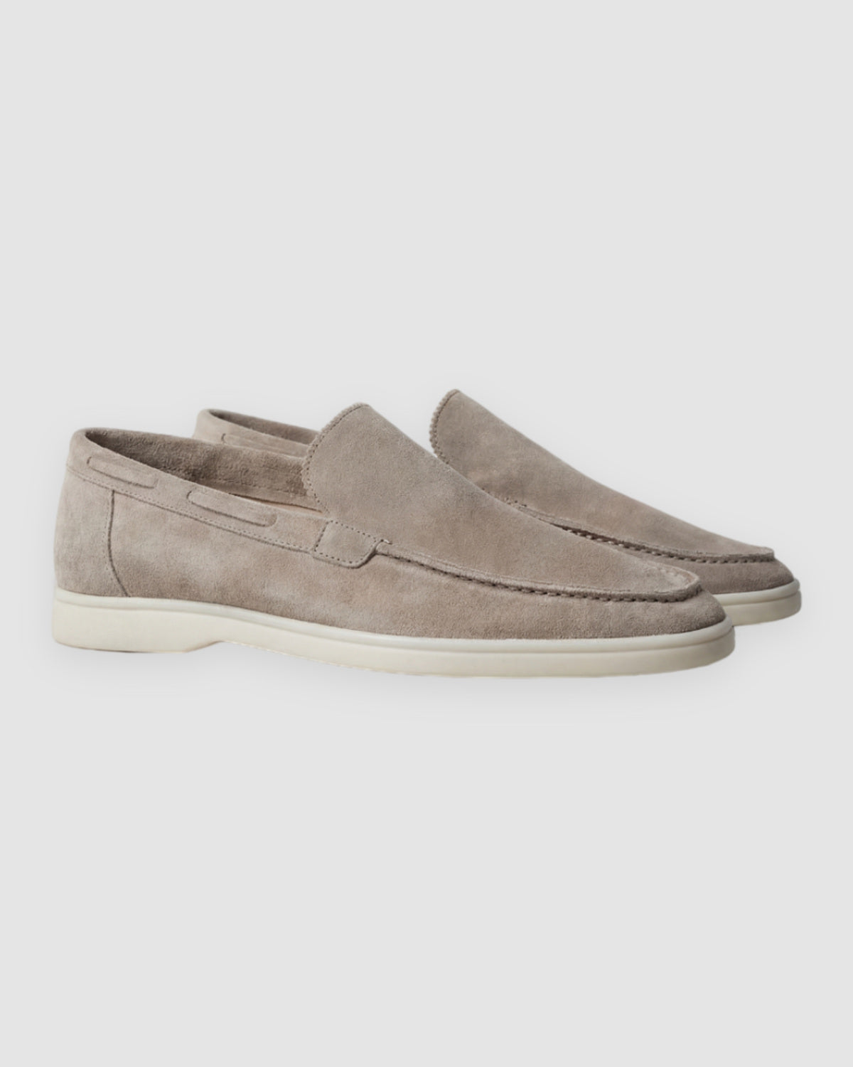 Herren Mokassins aus Wildleder, Slip-On in Hellbeige