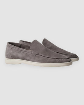 Herren Mokassins aus Wildleder, Slip-On in Hellgrau