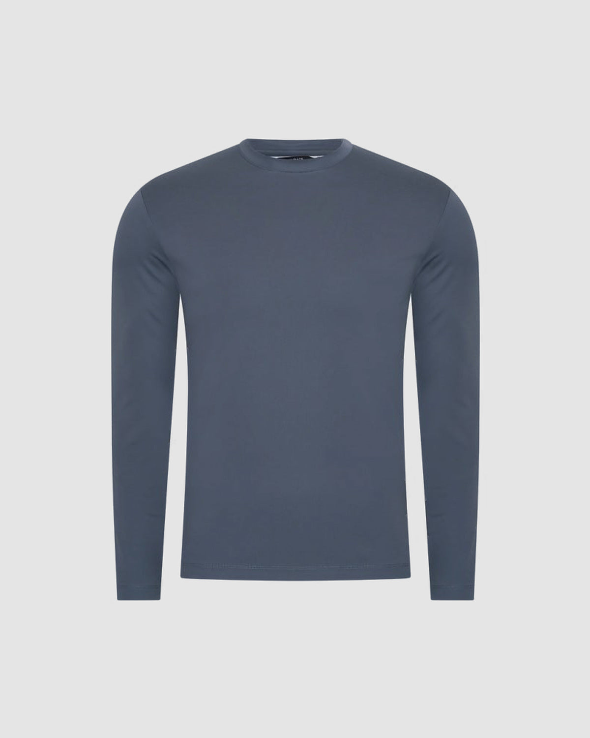 Herren Longsleeve mit Rundhals – Stahlblau in Stahlblau