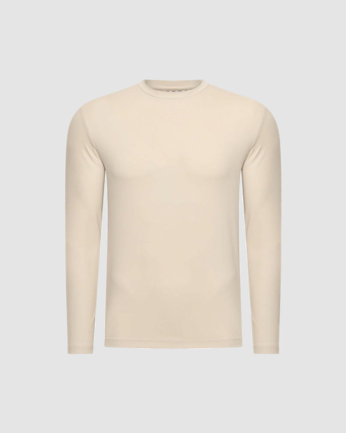 Herren Longsleeve mit Rundhals – Sandbeige in Sandbeige