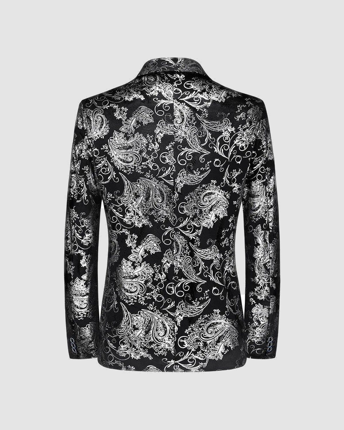 Herren Business Blazer mit Barockmuster in Silber