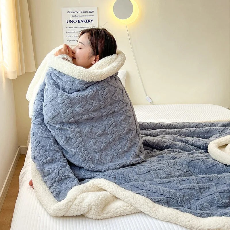 Dicke Lammwoll-Winterdecke – Ultra-Warme Kuscheldecke