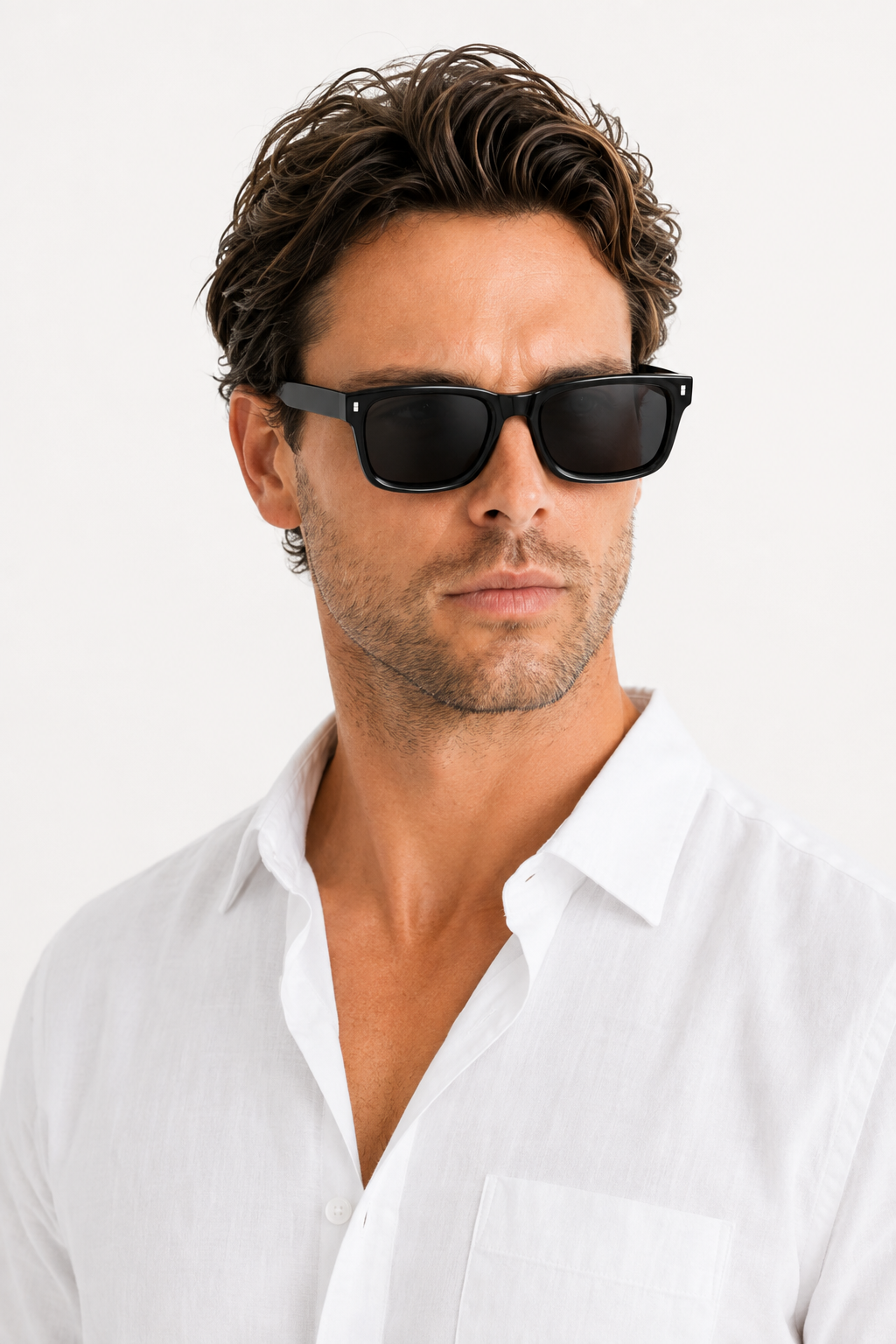 Polarisierte Herren Sonnenbrille - Acetat, Eckig, Handgefertigt