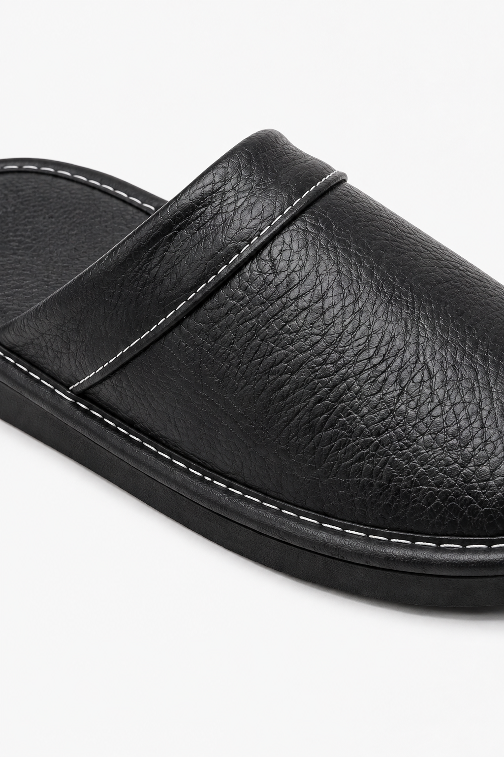 Schwarze Herren-Hausschuhe mit weicher Sohle