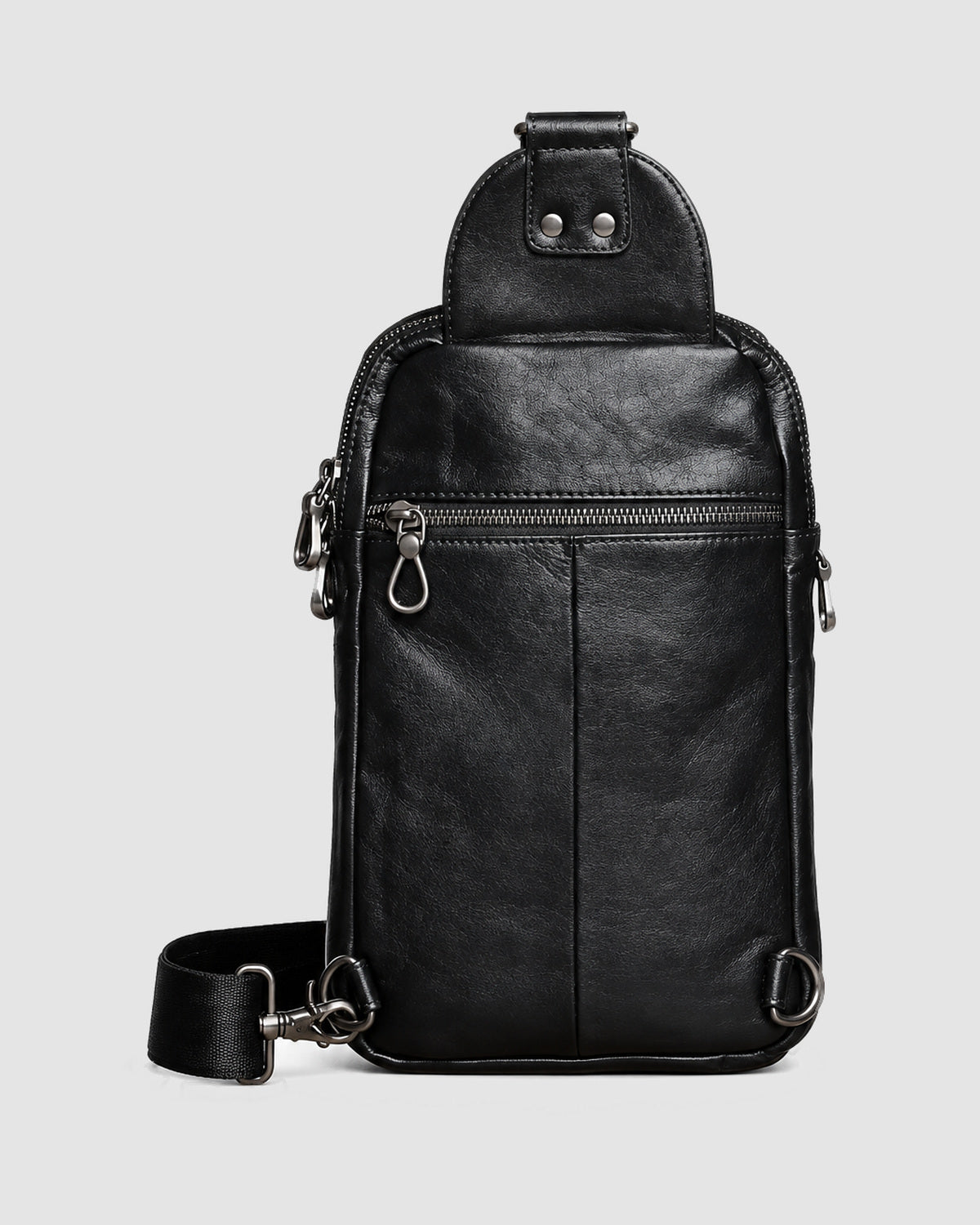 Herren Sling Bag mit Reißverschlussfächern – Schwarz, Bild 2
