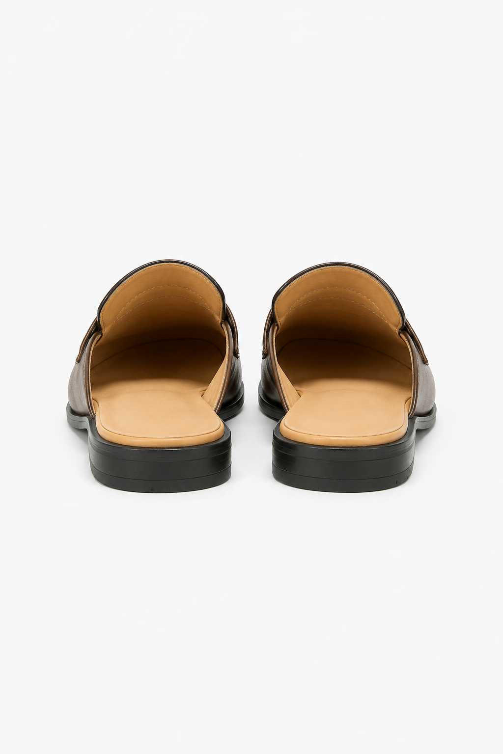 Braune Herren-Mules im Pennyloafer-Stil