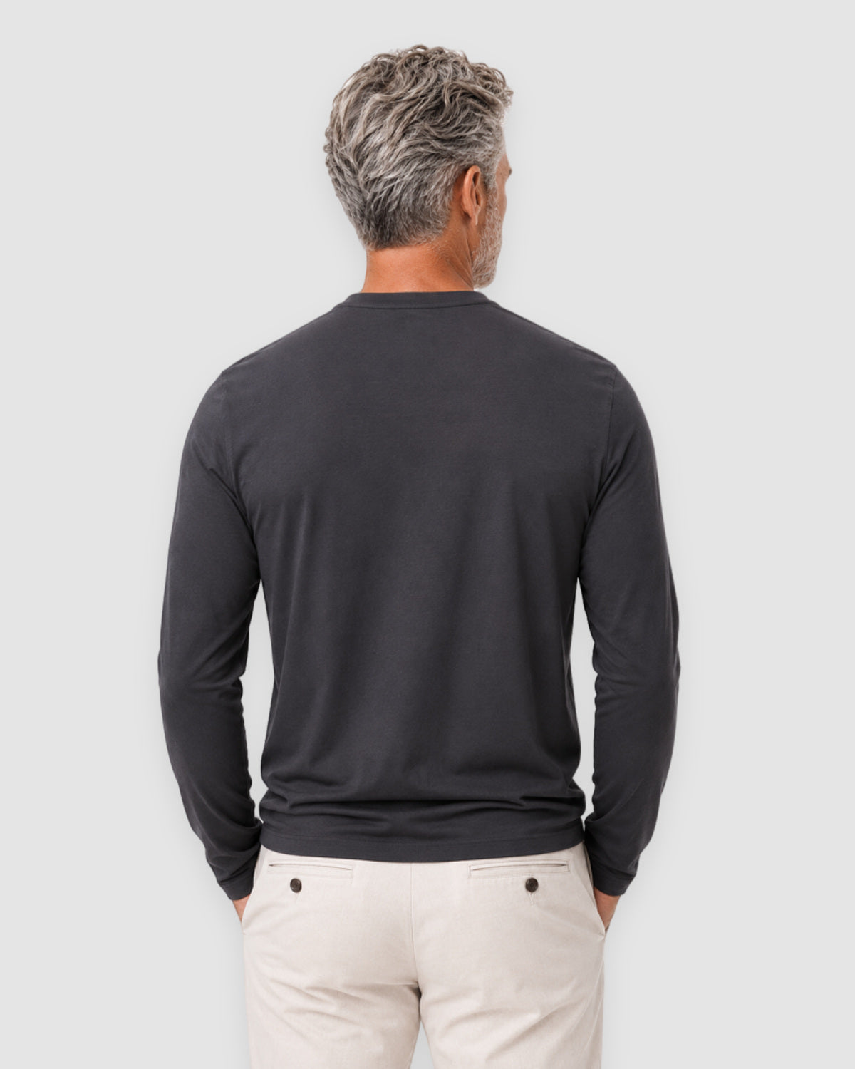 Herren Longsleeve mit Rundhals – Graphit, Bild 5