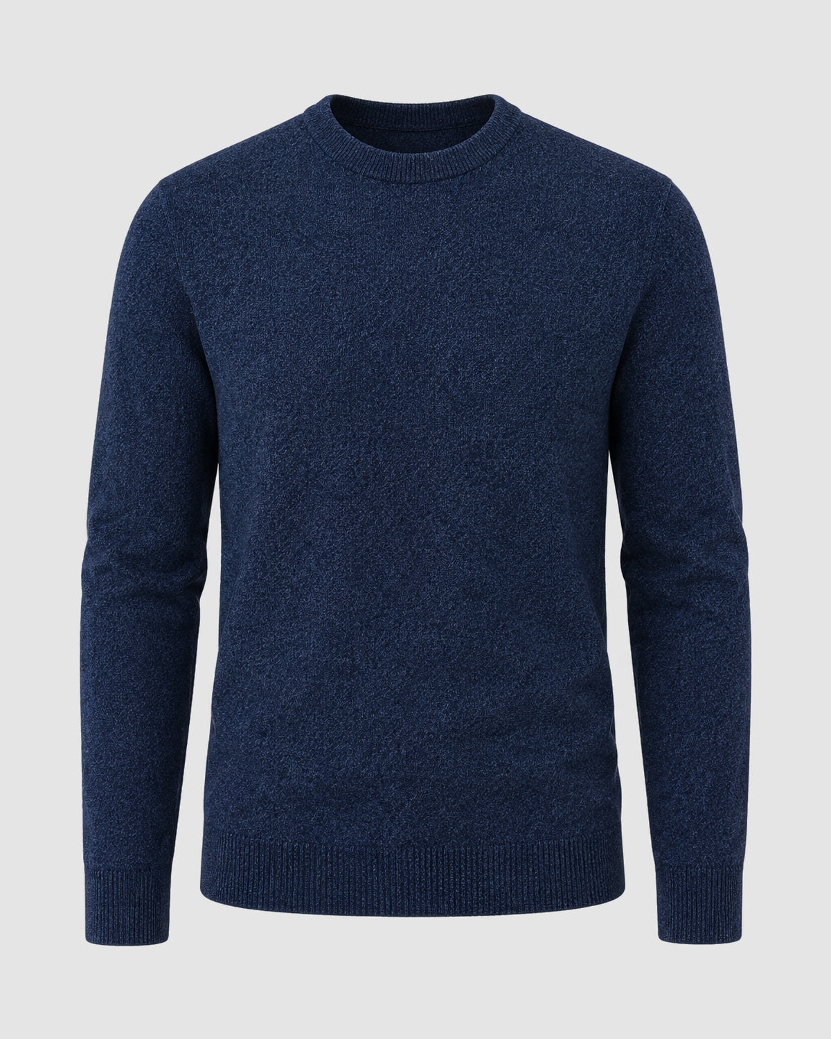 Herren Grobstrick-Pullover mit Rundhals – Dunkelblau