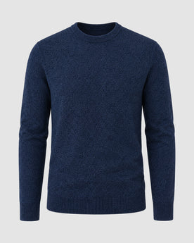 Herren Grobstrick-Pullover mit Rundhals – Dunkelblau