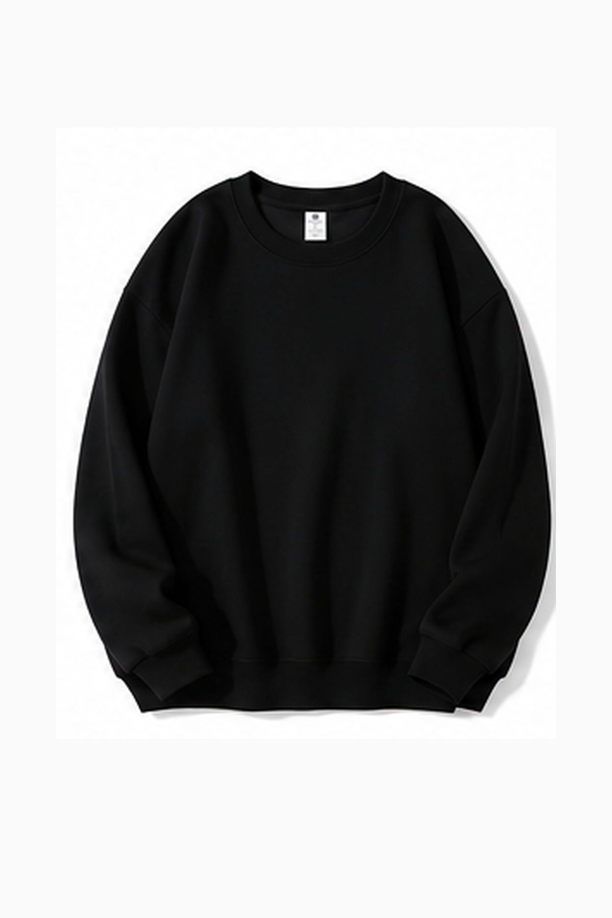 Schwarzes Sweatshirt mit Rundhalsausschnitt