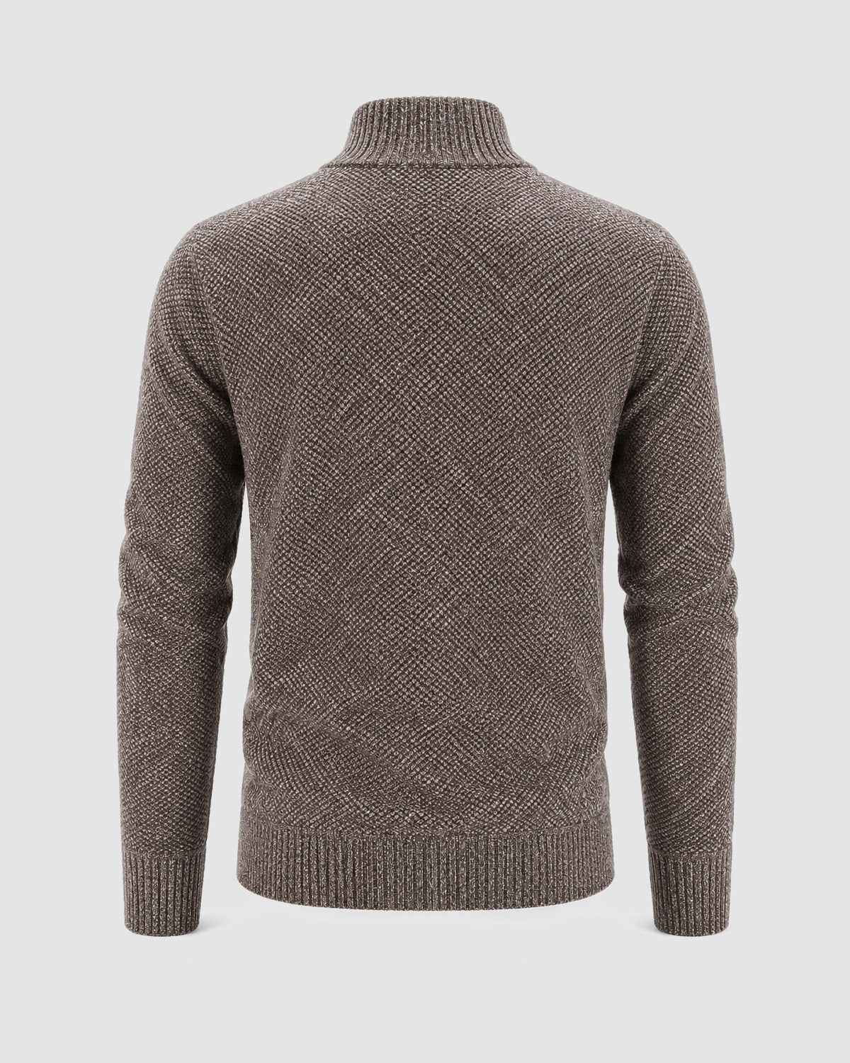 Herren Pullover mit Half-Zip in Strukturstrick – Braun, Bild 2