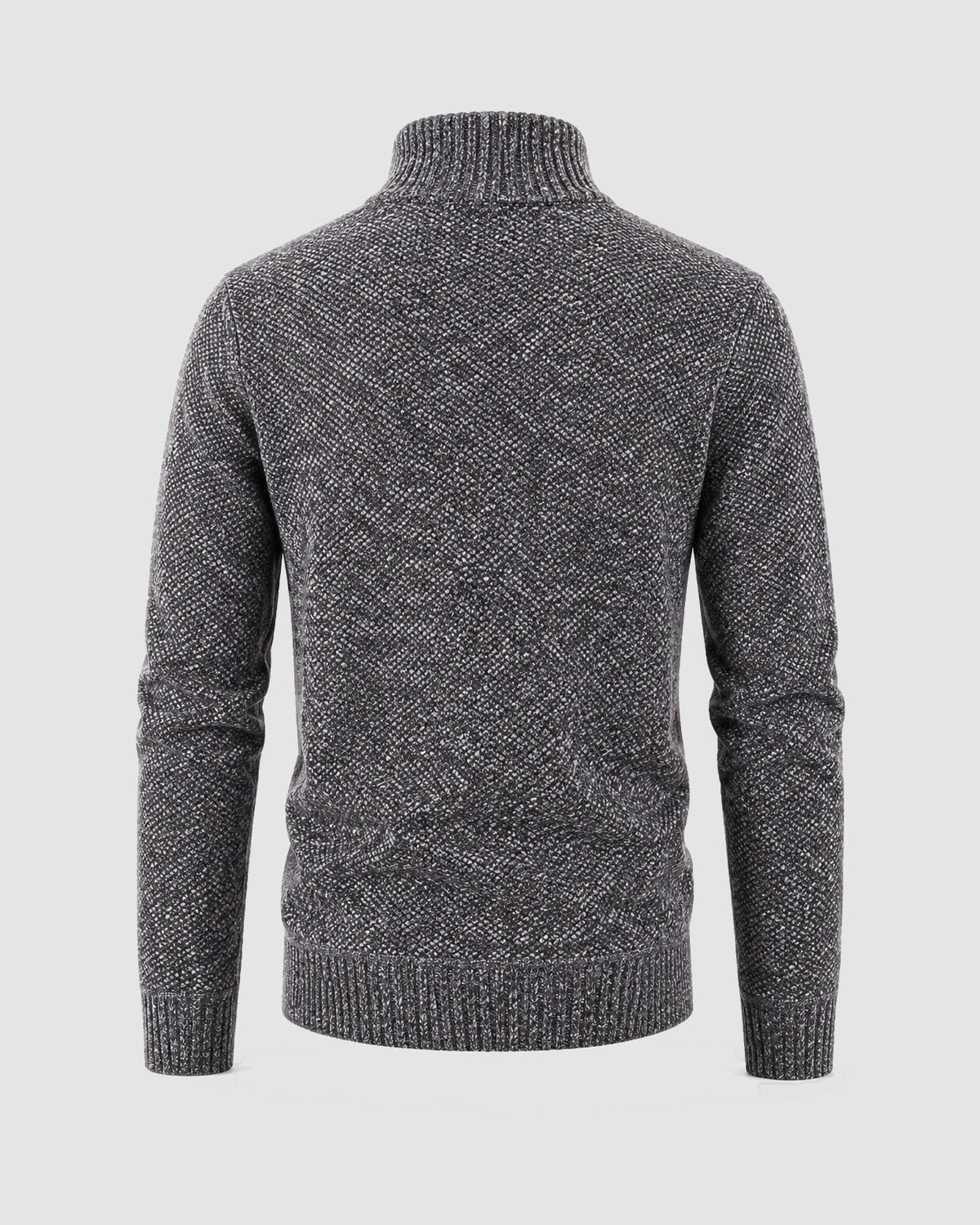 Herren Pullover mit Half-Zip in Strukturstrick – Dunkelgrau, Bild 2