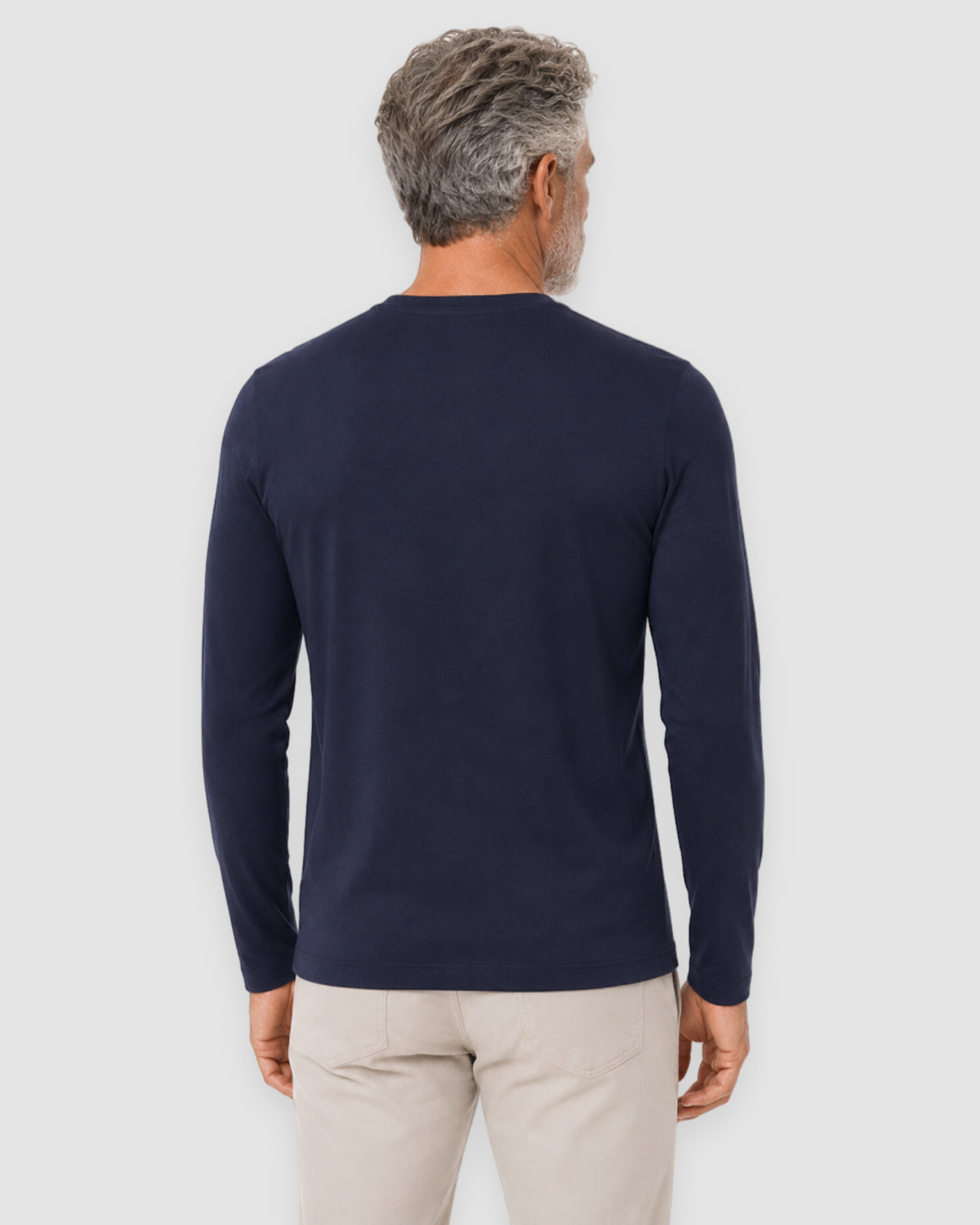 Herren Longsleeve mit Rundhals – Marineblau, Bild 6
