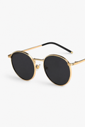 Damen Sonnenbrille Rund, Metallrahmen, UV400 Schutz Stilvoll