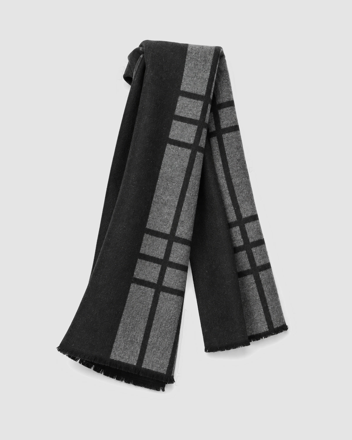 Herren Schal mit Karomuster – Schwarz/Grau, Bild 2
