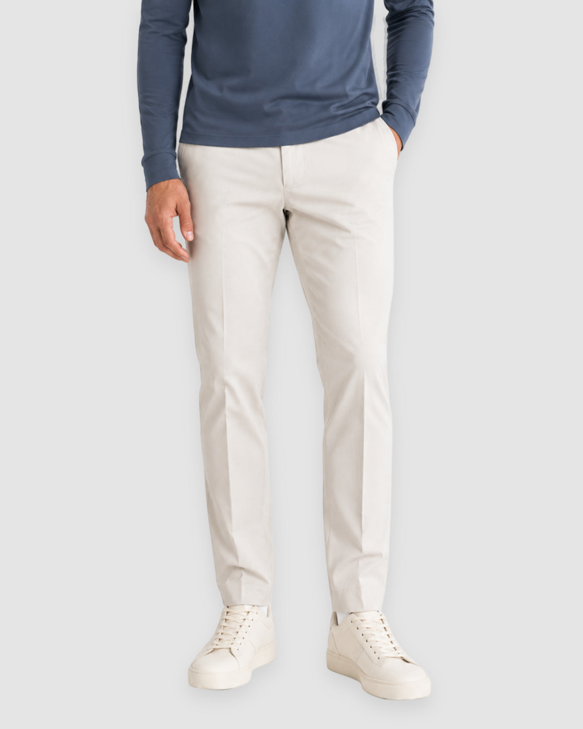 Herren Longsleeve mit Rundhals – Stahlblau, Bild 8