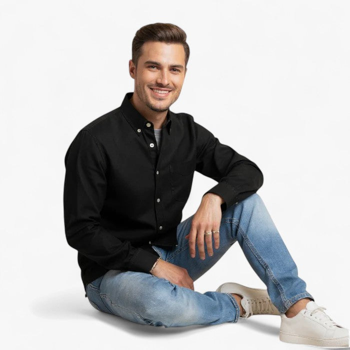 Herren Hemd Langarm Baumwolle