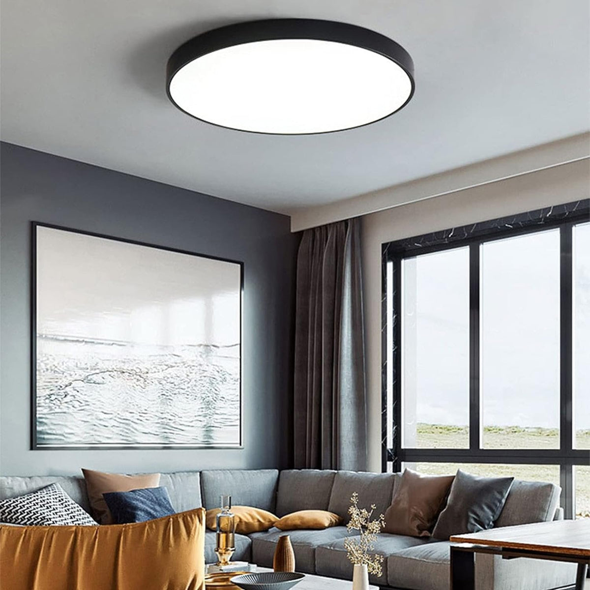 Moderne Runde LED Deckenleuchte Flache Scheibe