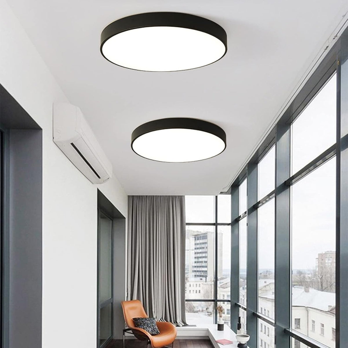 Moderne Runde LED Deckenleuchte Flache Scheibe