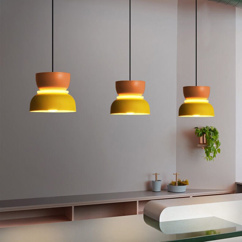 Nordische Metall LED Pendelleuchte Macaron Etagenschirm