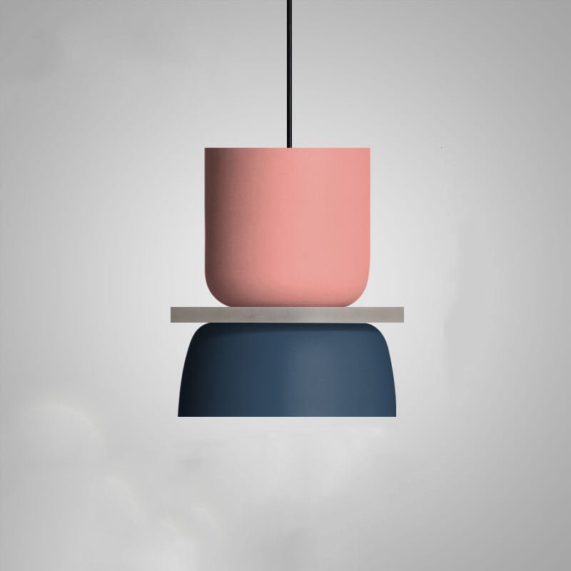 Nordische Metall LED Pendelleuchte Macaron Etagenschirm