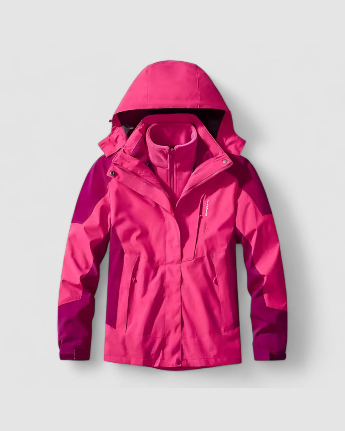 Herren Outdoorjacke 3-in-1, wasserdicht mit Innenjacke in Rosé