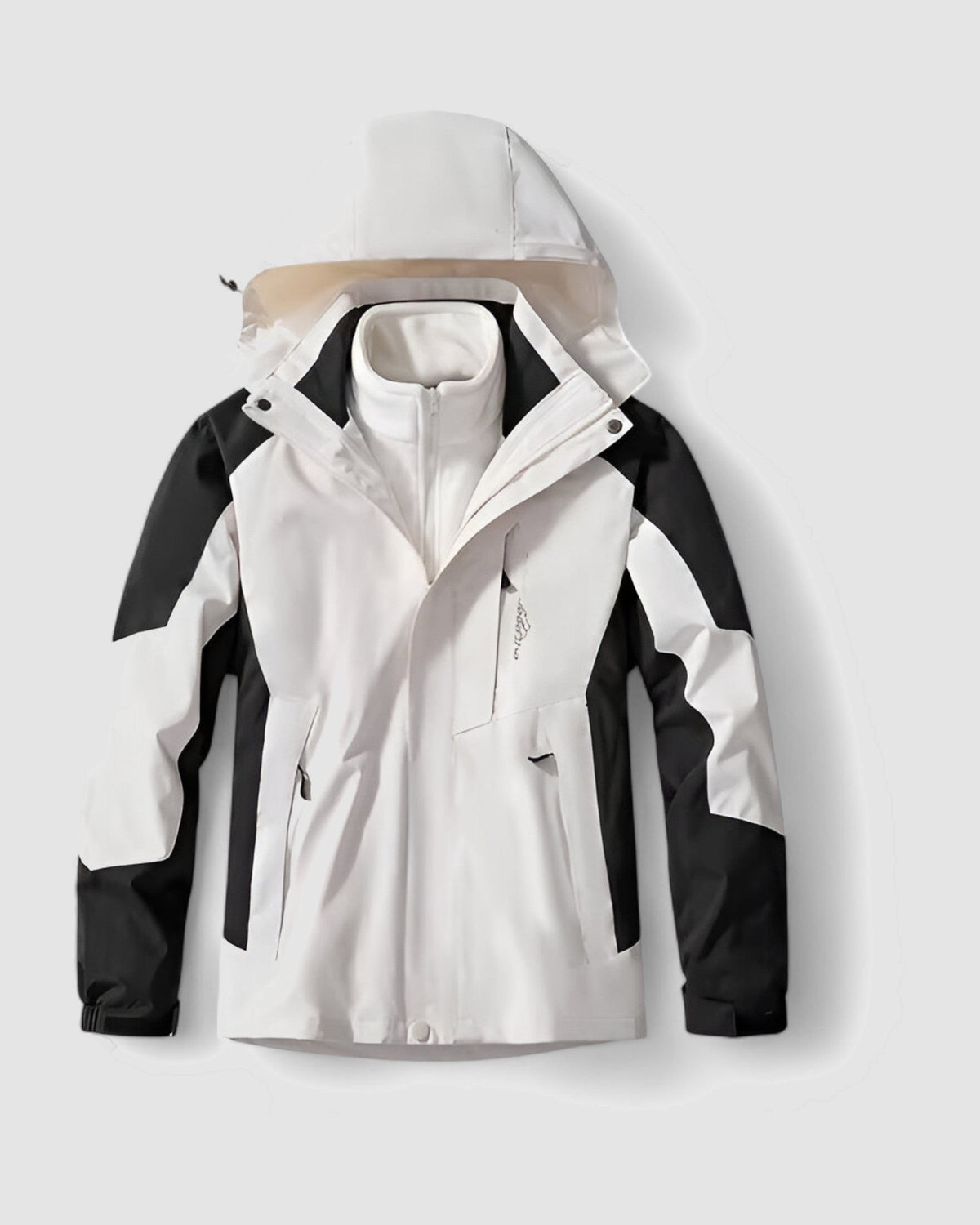 Herren Outdoorjacke 3-in-1, wasserdicht mit Innenjacke in Weiß