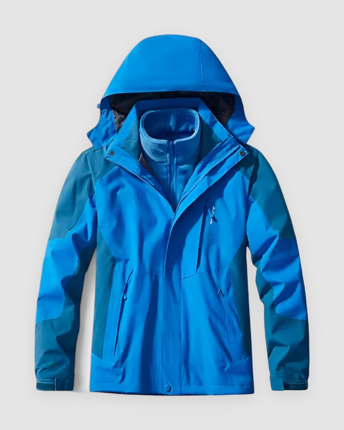 Herren Outdoorjacke 3-in-1, wasserdicht mit Innenjacke in Hell