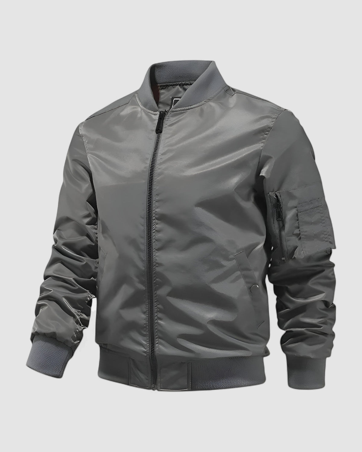 Herren Pilotenjacke mit Stehkragen, unifarben, Bild 8