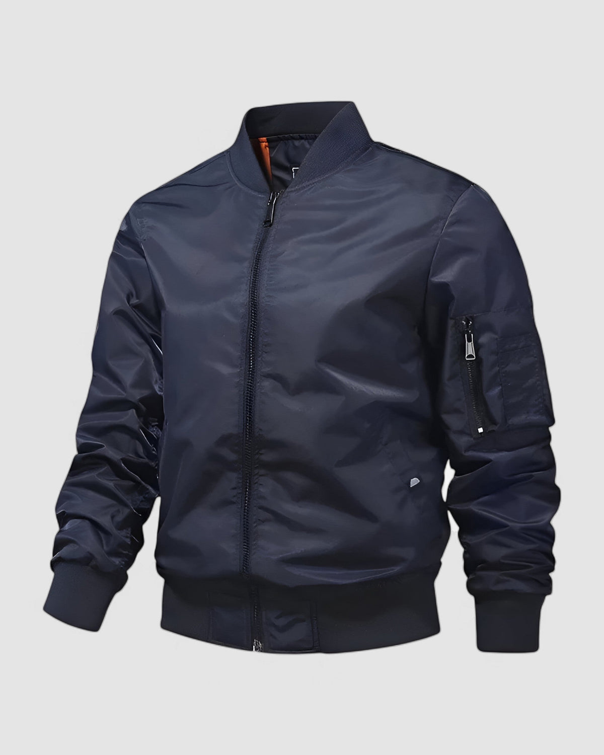 Herren Pilotenjacke mit Stehkragen, unifarben, Bild 6
