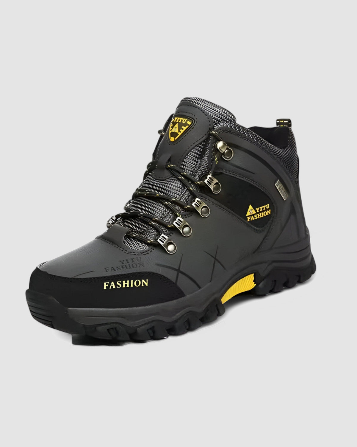 Herren Winterstiefel aus Leder, wasserdicht und gefüttert in Militärgrün Plüsch