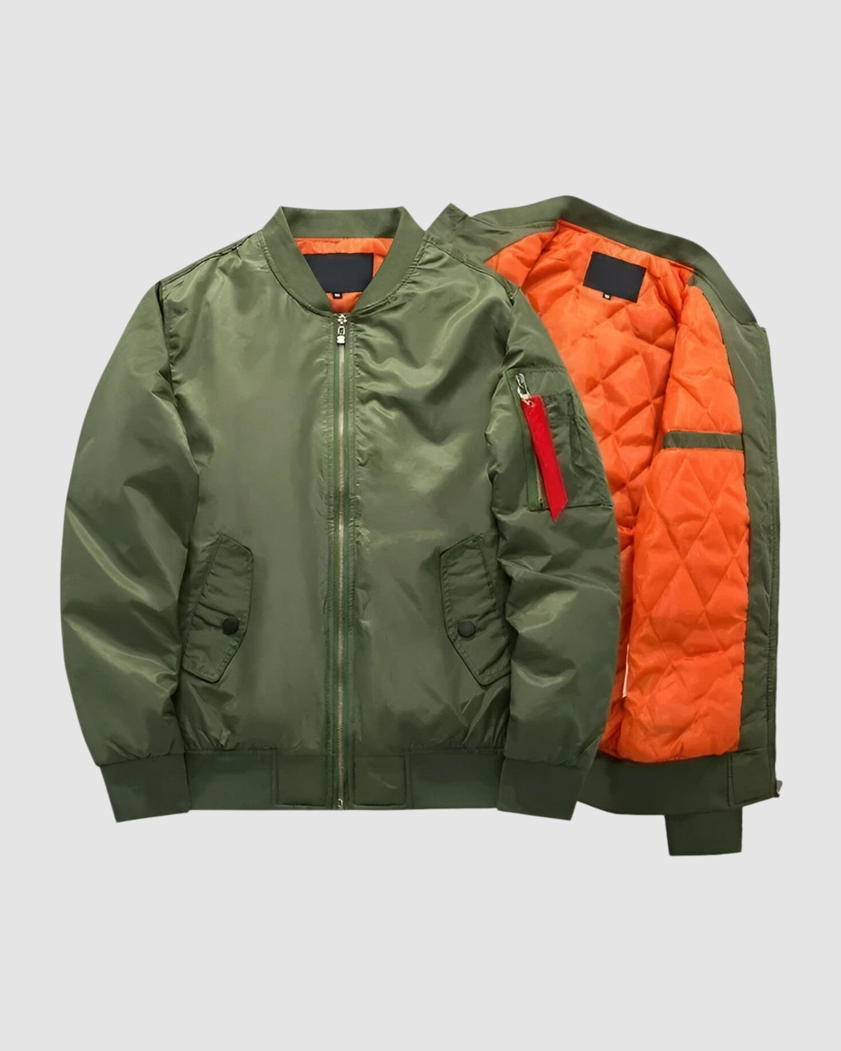 Herren Bomberjacke, warm in Dunkelgrün